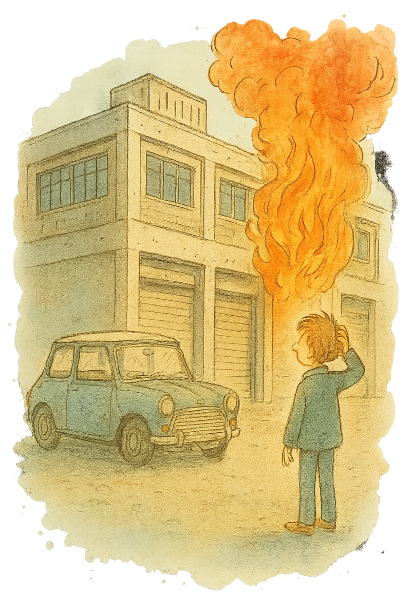 Printed price stickers while queuing for the ferry - Market sprint milestone illustration